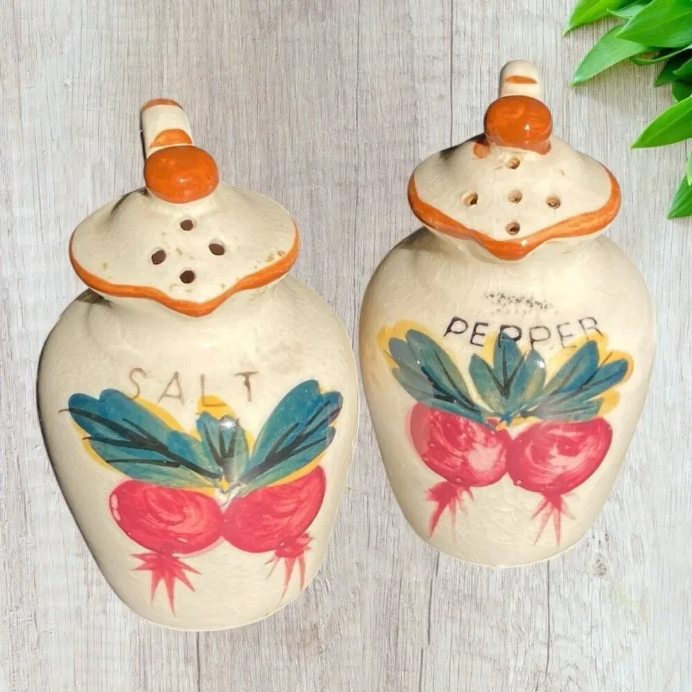 Vintage Radish Salt & Pepper Shakers
